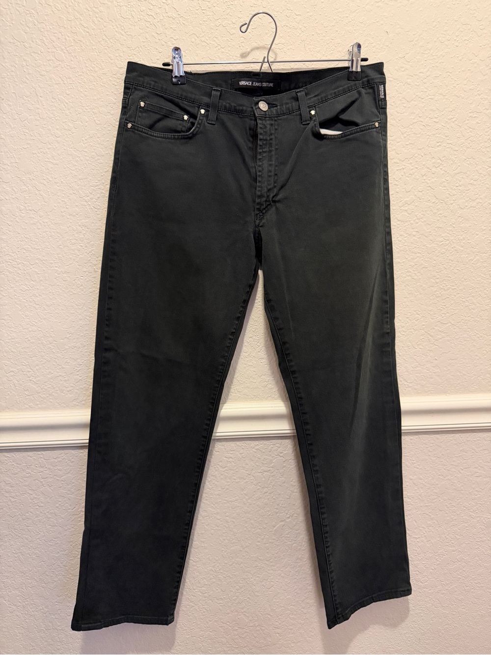 Vintage Versace Jeans Couture Black Denim Pants Size 35 Made in Italy Ittierre